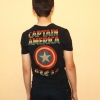 черная футболка с принтом капитан америка - Фото №1