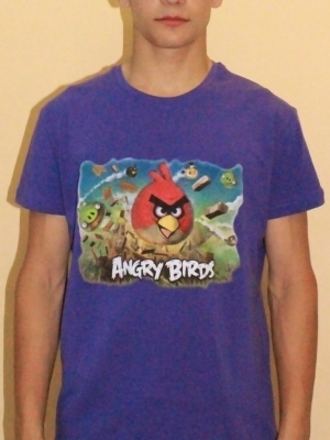 Купить синяя футболка angry birds